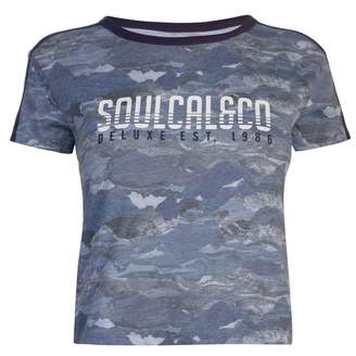 Soul Cal SoulCal Womens Deluxe Mountain Print T Shirt Crew Neck Tee Top Short Sleeve