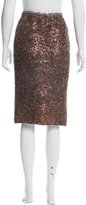 Thumbnail for your product : Fendi Metallic Textured Pencil Skirt