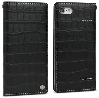 Wetherby NEW Croco leather iPhone 7 case in Pure Black / handmade by Design