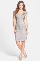 Thumbnail for your product : Sue Wong Embroidered Metallic Sheath Dress