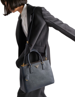 Prada Large Galleria Saffiano Leather Bag, Women, Baltic Blue