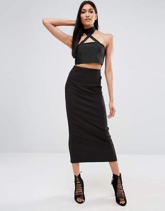 Missguided Exclusive Bandage Choker Bandeau Top