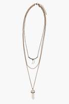 Thumbnail for your product : boohoo Crystal Moon Layered Necklace