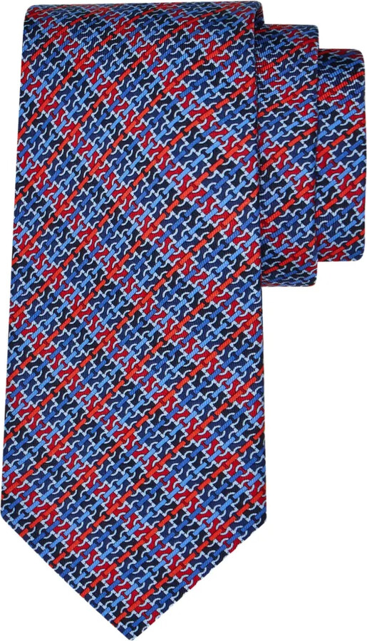 Ferragamo Gancini chain-print silk tie