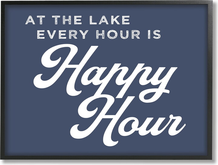Stupell Industries Ever Hour's Happy Hour Nautical Lake Sign,20 x 16, Design by Daphne Polselli
