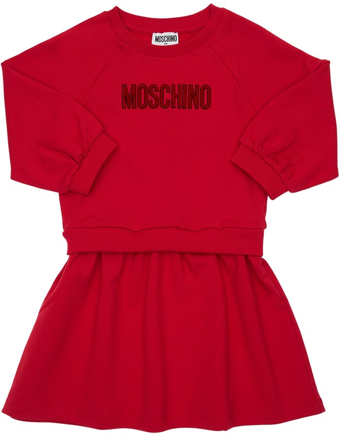 girls red moschino dress