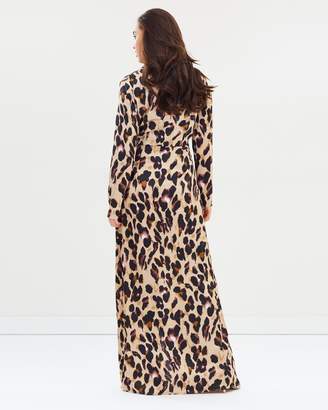 Missguided Leopard Print Wrap Front Maxi Dress