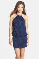 Thumbnail for your product : Laundry by Shelli Segal Ring Neck Textured Blouson Dress