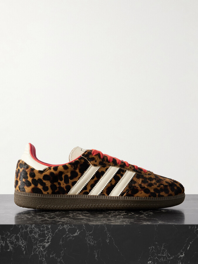 adidas Originals - Samba Og Leather-trimmed Leopard-print Pony Hair Sneakers - Animal print