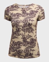 Thumbnail for your product : L'Agence Ressi Safari-Print Crewneck T-Shirt