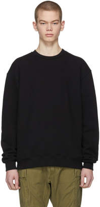 John Elliott Black Oversized Crewneck Sweatshirt