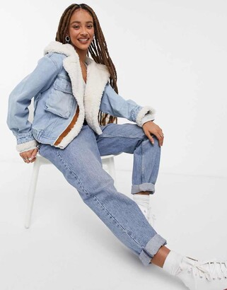 denim jacket with teddy lining