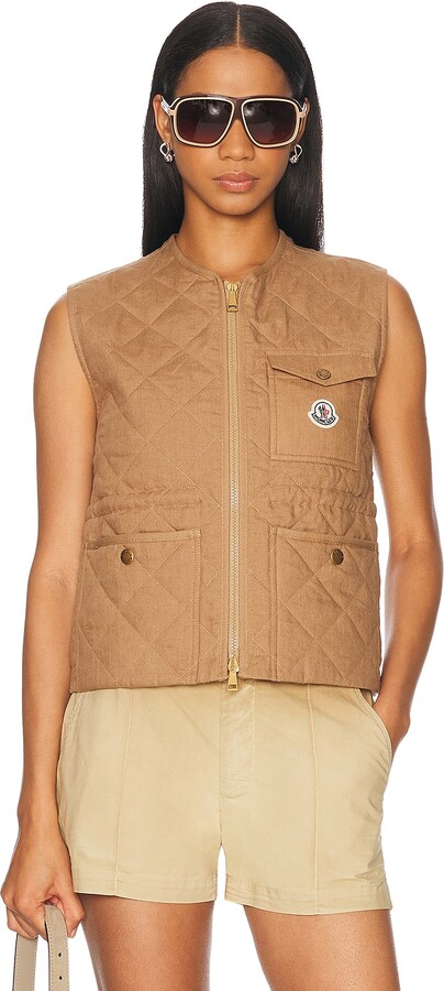 Moncler Vigny Vest in Tan