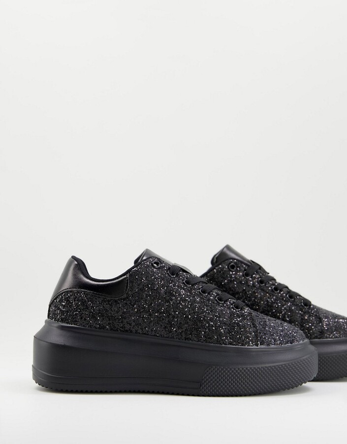 black glitter sneakers