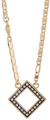 Cole Haan Pave Crystal Open Square Pendant Necklace