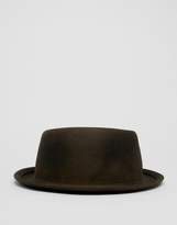 Thumbnail for your product : ASOS DESIGN pork pie in brown distressed