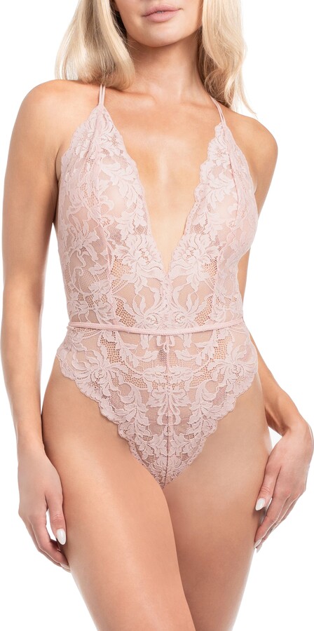 Jonquil Rosalie Lace Thong Teddy