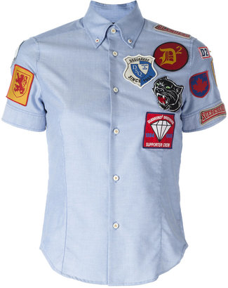 DSQUARED2 patch short sleeved shirt - women - Cotton - 42