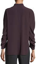 Thumbnail for your product : Zero Maria Cornejo Ruched-Sleeve Band-Collar Blouse