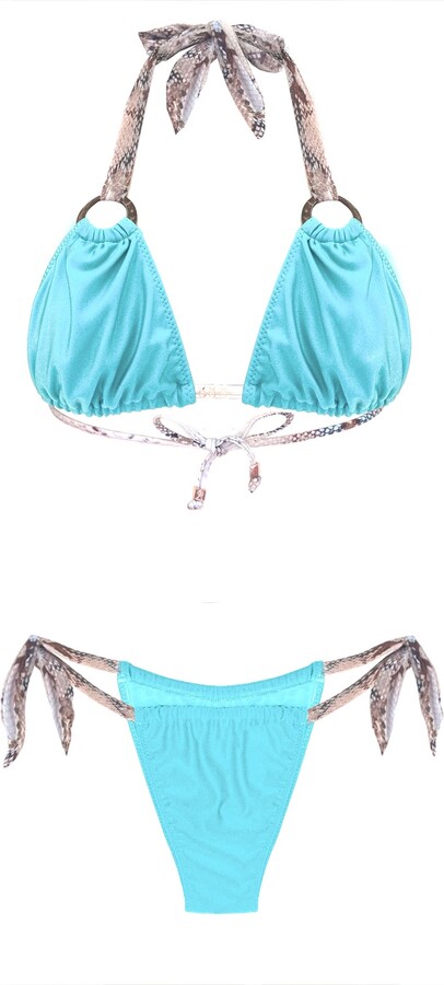 ELIN RITTER IBIZA - Aqua Blue Eco Triangle High Leg Bikini Set Molly ...