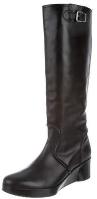 Clergerie Leather Knee-High Boots Black Leather Knee-High Boots