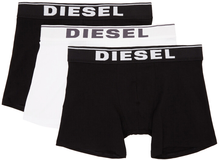 Diesel Three-Pack Black & White UMBX-SEBASTIANTHREEP Boxers - ShopStyle