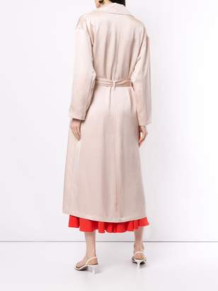 LAYEUR silky trench coat