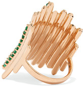Thumbnail for your product : Ileana Makri Grass Fence 18-karat Gold Emerald Ring
