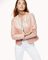 Thumbnail for your product : Neiman Marcus Pearlized Leather Jacket, Blush