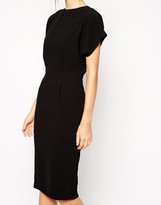 Thumbnail for your product : Asos Design ASOS Pencil Dress in Crepe with Cross Back