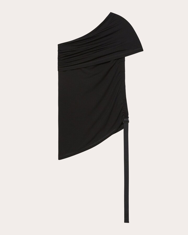 Helmut Lang Protection Asymmetric Ruched Jersey Top