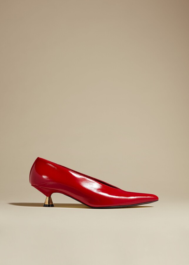 dark red kitten heels