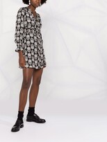 Thumbnail for your product : Sandro Graphic-Print Long-Sleeve Dress