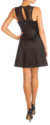GUESS Embossed Scuba Fit Flare Dress
