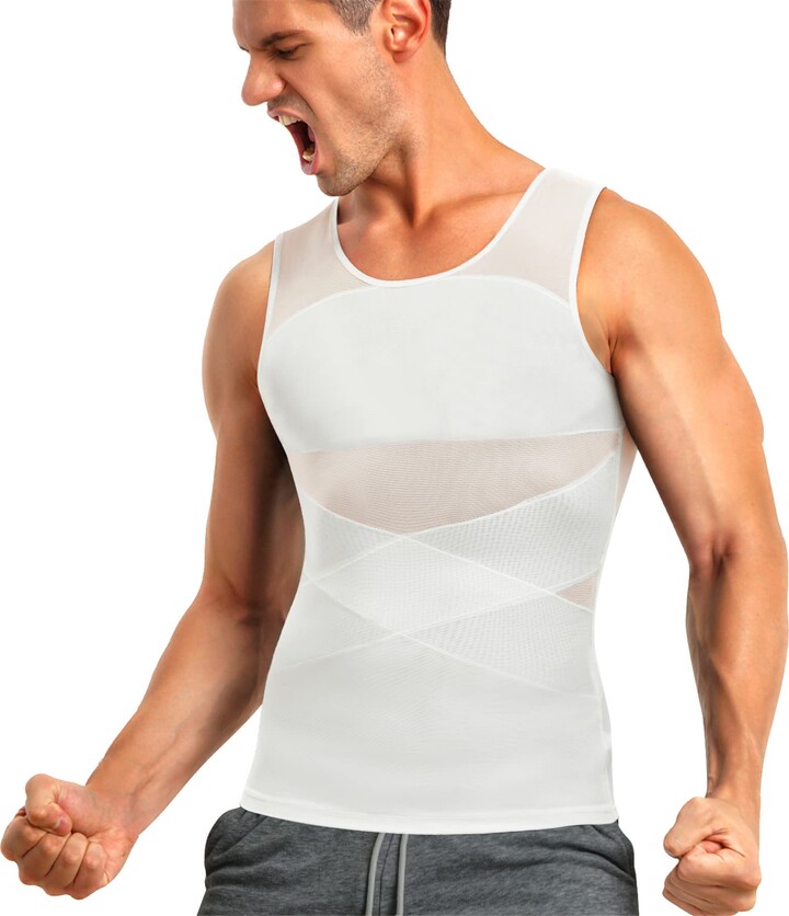 TAILONG Men's Compression Shirt for Body Shaper Slimming Vest