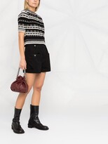 Thumbnail for your product : Ermanno Scervino Patterned Intarsia-Knit Short-Sleeve Cardigan