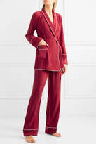 Thumbnail for your product : Equipment Theron Washed-silk Pajama Set - Claret