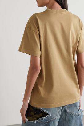 Balenciaga Embroidered Cotton-jersey T-shirt - Brown