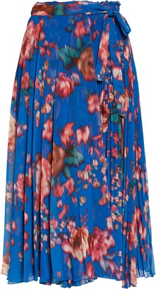 SEVENTY VENEZIA Floral Pleated Wrap Skirt