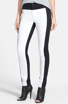 Thumbnail for your product : NYDJ 'Aurora' Two-Tone Stretch Skinny Jeans (Optic White/Black)