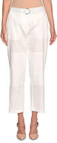 Giorgio Armani Belted Cropped Utility Pants, White