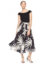 Thumbnail for your product : Milly Palm Print Midi Jackie Skirt