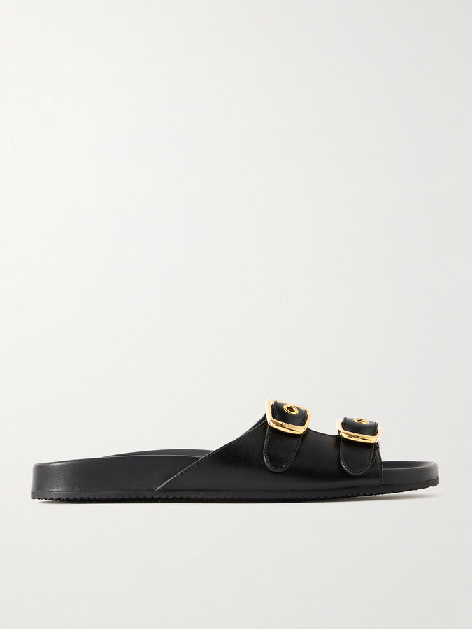 Chloé Polly Leather Slides - Black