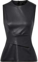 Narciso Rodriguez - Gathered Leather Top - Midnight blue