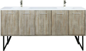 Lexora Lancy 72 in W x 20 in D Double Bath Vanity Top and Faucet Set