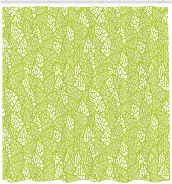Corwen Spring Shower Curtain Ecology Garden Leaves Apple Green White