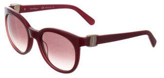 Ferragamo Oversize Round Sunglasses Red Oversize Round Sunglasses