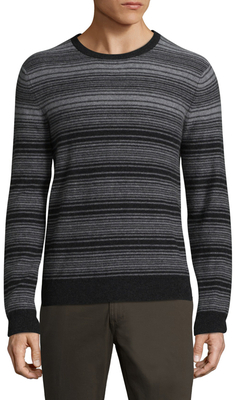 Saks Fifth Avenue Striped Crewneck Cashmere Sweater