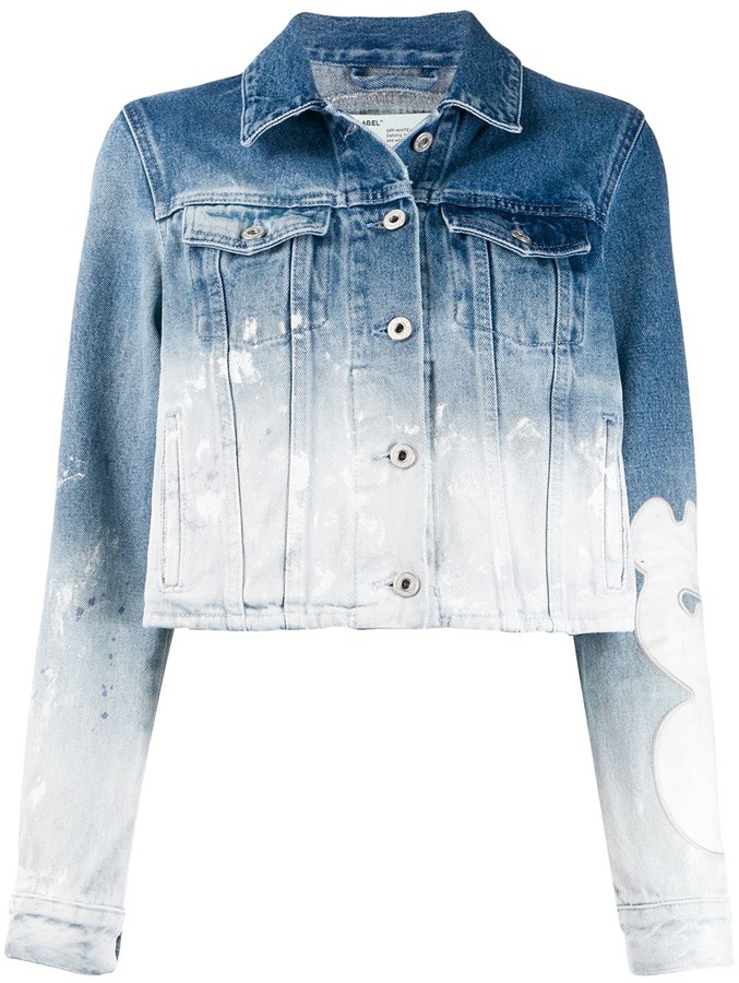 off white cropped denim jacket