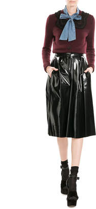 Marc Jacobs Pleated Patent Skirt